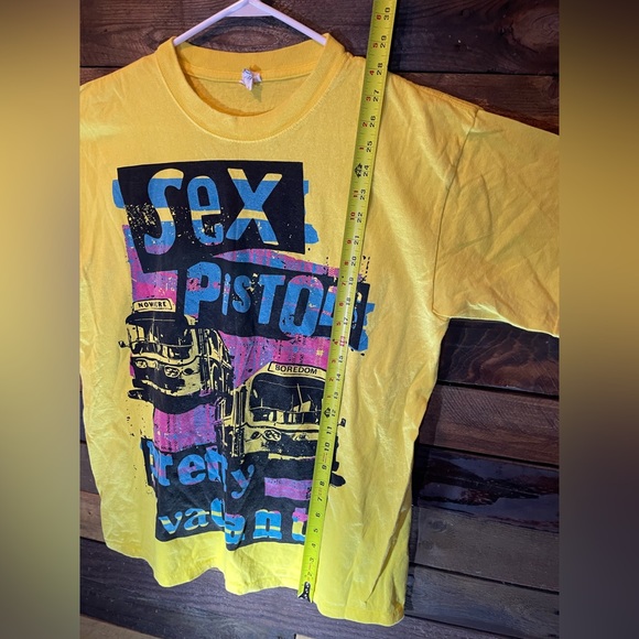 💛Sex Pistols Yellow Male L Vintage T-Shirt💛 - Picture 6 of 6